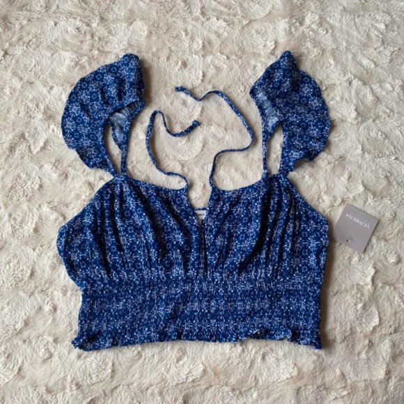 Cotton Candy LA / VERBENA Tops - NWT Smocked Waist Crop Top, Adjustable Straps